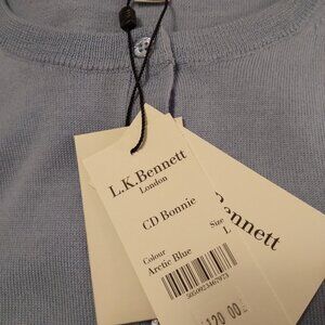 LK Bennett CD Bonnie Cardigan 3/4 Length Sleeve 100% Merino Wool NWT's Size L